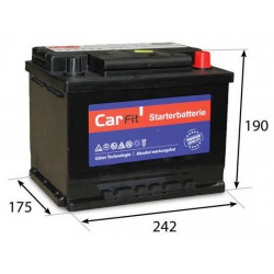 Baterie CARFIT Napětí: 12 V, Baterie - kapacita: 55 Ah, Test za studena dle EN: 480 A, Délka: 242 mm