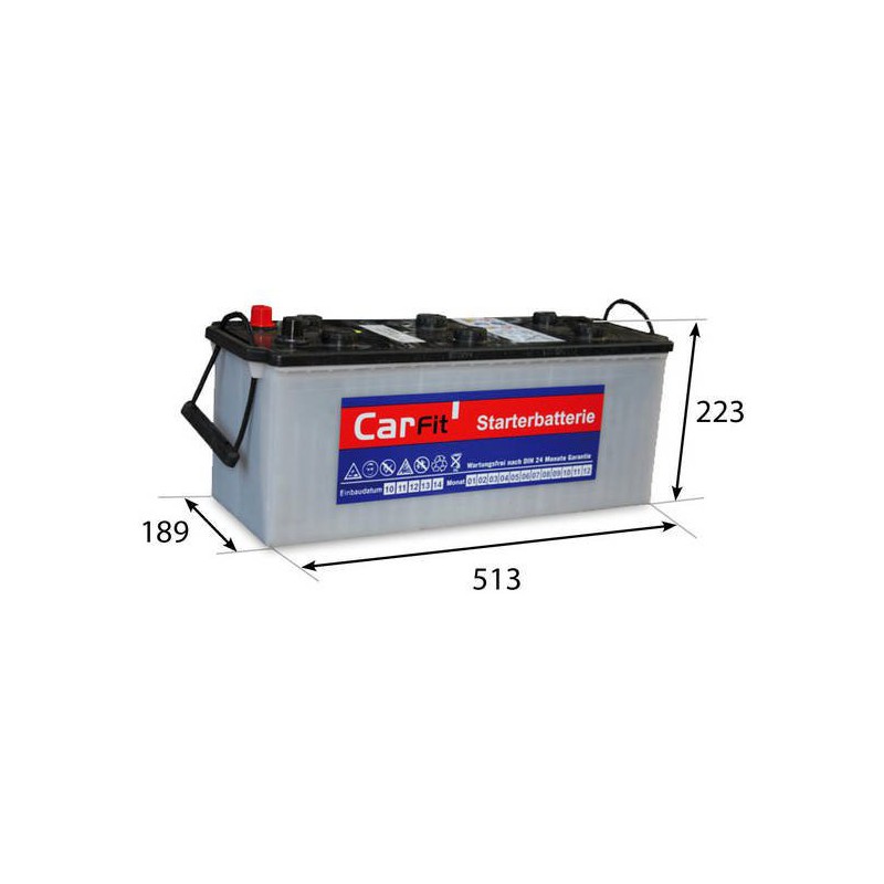 Baterie CARFIT, Napětí: 12 V, Baterie - kapacita: 120 Ah, Test za studena dle EN: 900 A, Délka: 513 mm