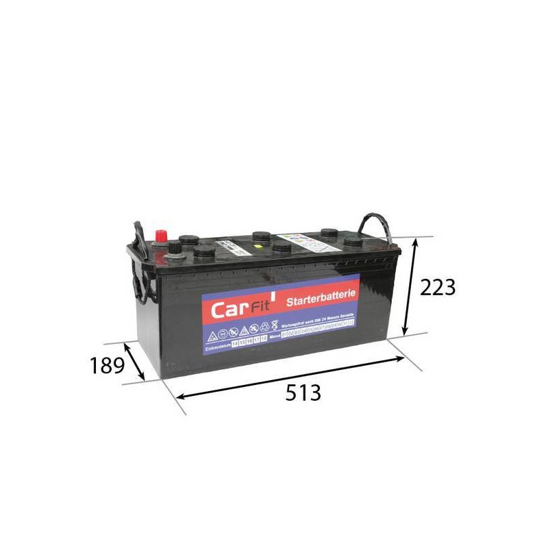 Baterie CARFIT, Napětí: 12 V, Baterie - kapacita: 140 Ah, Test za studena dle EN: 980 A, Délka: 513 mm