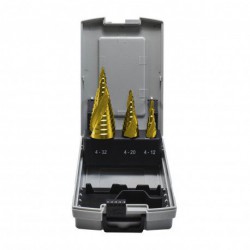 XTline Vrtáky stupňovité 4-32mm sada 3 diely HSS TiN XT35500