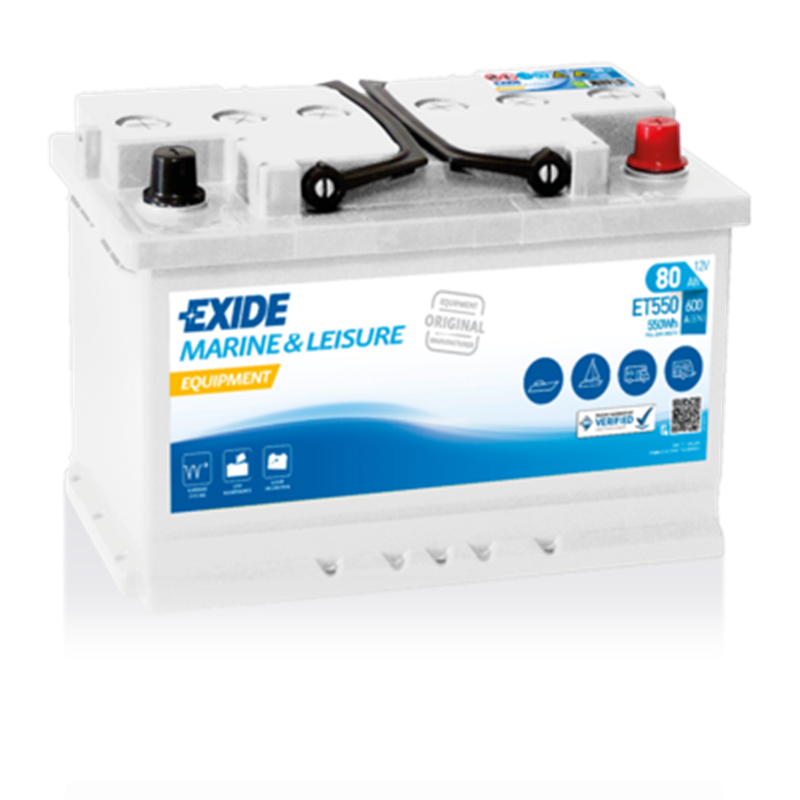 EXIDE EQUIPMENT 80Ahautobatéria 12V, 600 A , ET550