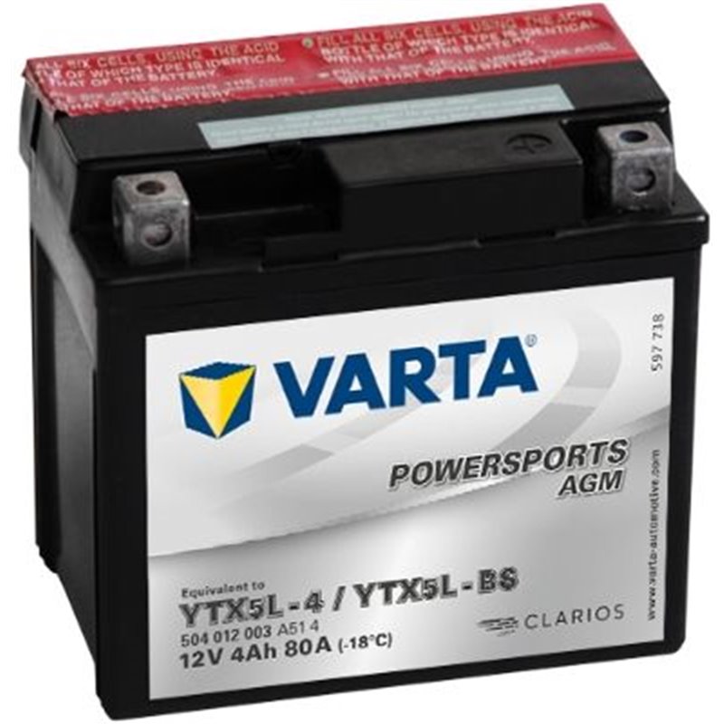 VARTA motobatéria AGM 12V, 4AH , 80A , 504012003A514