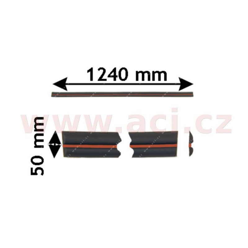 -9/94 bočna  Lišta   prednych    dvery  s červeným pruhem (3dv.)  strana Prava  (do pre dej) - [3735428] - 33023