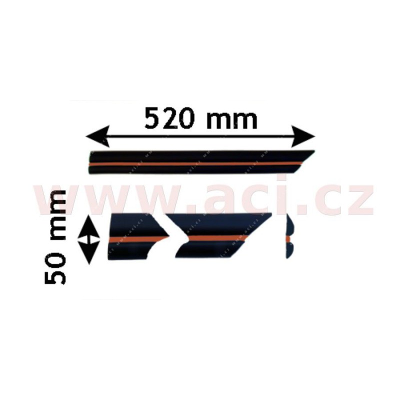 -9/94 bočna  Lišta  zadneho  blatníku s červeným pruhem (3dv.) strana Lava  (do pre dej) - [3735429] - 33024